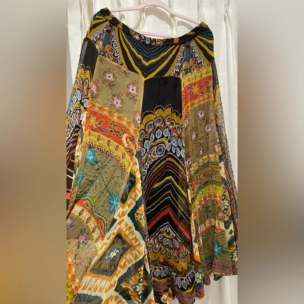 Anu by Natural boho patchwork skirt Size M